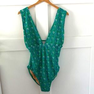 J Crew teal one piece swimsuit size L
